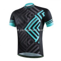Camisa de ciclismo com padrão azul e preto
